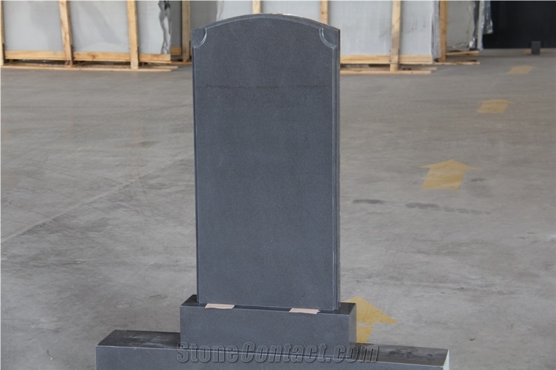 G654 China Sesame Impala Black Granite Honed Tombstone,Western Style Monument Headstone