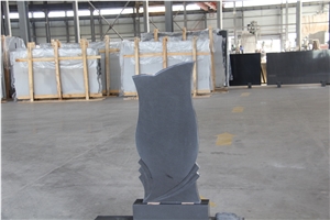 G654 China Sesame Impala Black Granite Honed Tombstone,Western Style Monument Headstone