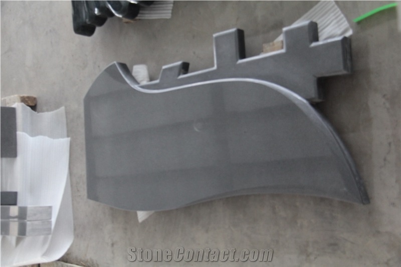G654 China Sesame Impala Black Granite Honed Tombstone,Western Style Monument Headstone