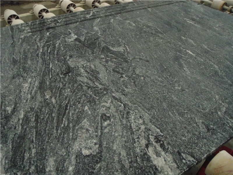 Galaxy Snow Grey Wave Black Granite Tile Slabs for Wall Cladding ,Floor Covering Pattern