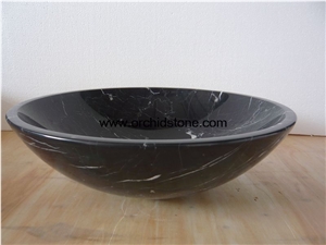 Nero Marquina,Negro Marquina Marble Sink & Basin,Wash Bowls,Round Sink,Bathroom Sinks,Round Basin