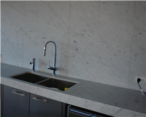 Bianco Carrara Marble Kitchen Countertop