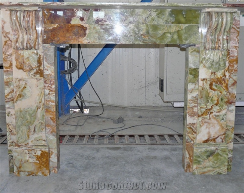 Fireplace with in Pakistan Green Onyx