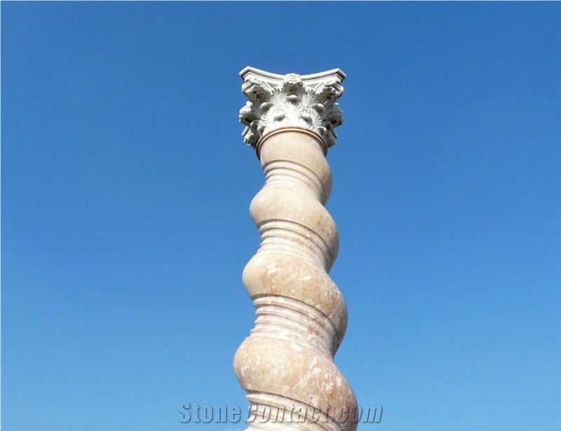 Pyrgos Marble Corinthians Column Top, Berkovica Marble Columns