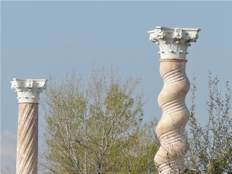 Pyrgos Marble Corinthians Column Top, Berkovica Marble Columns