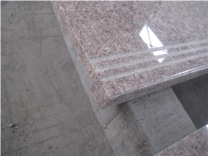 G611 Pink Granite Polished Stair, G611 Pink Granite Polished Step