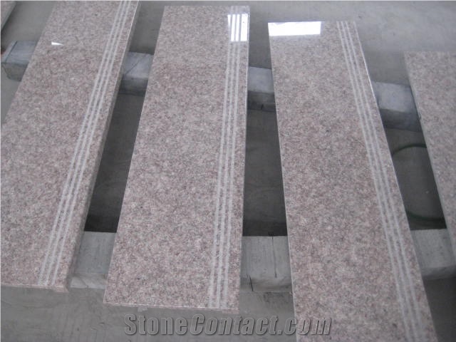 G611 Pink Granite Polished Stair, G611 Pink Granite Polished Step