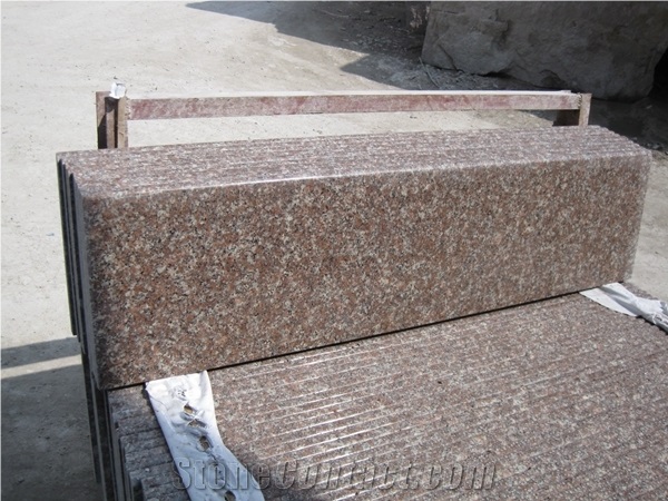 G687 Pink Granite Polished Stairs