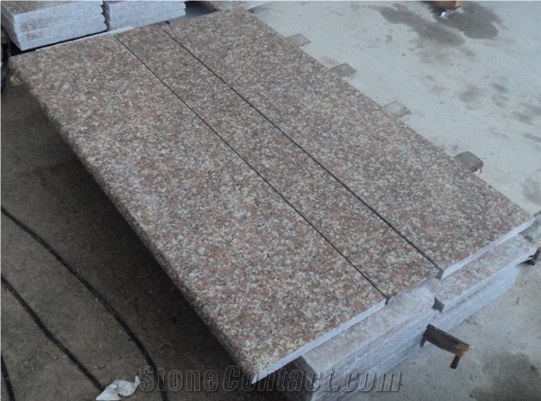G687 Pink Granite Polished Stairs