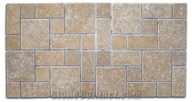Tumbled Noce Travertine Mosaic