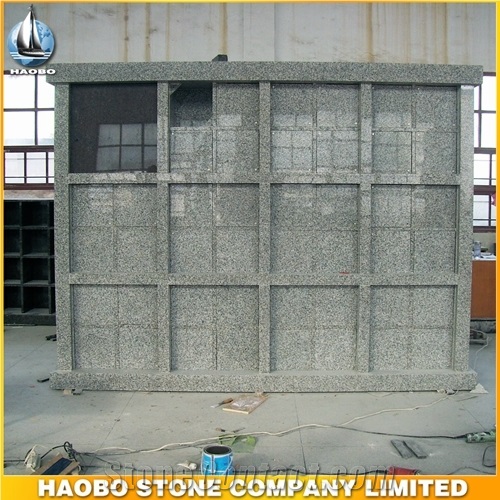 Natural Grey Granite Columbarium with Square Niches