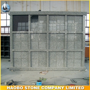 Natural Grey Granite Columbarium with Square Niches