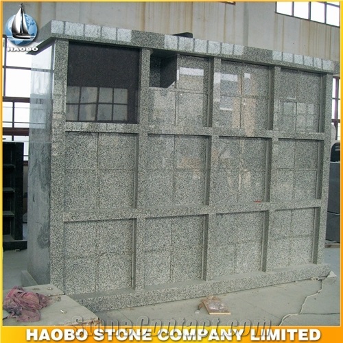 Natural Grey Granite Columbarium with Square Niches