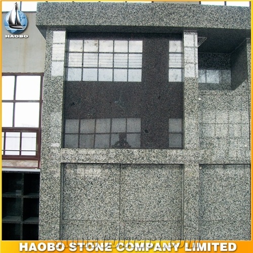 Natural Grey Granite Columbarium with Square Niches
