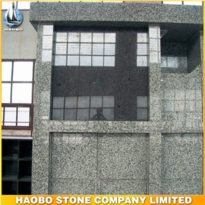 Natural Grey Granite Columbarium with Square Niches