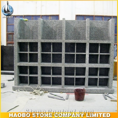Natural Grey Granite Columbarium with Square Niches