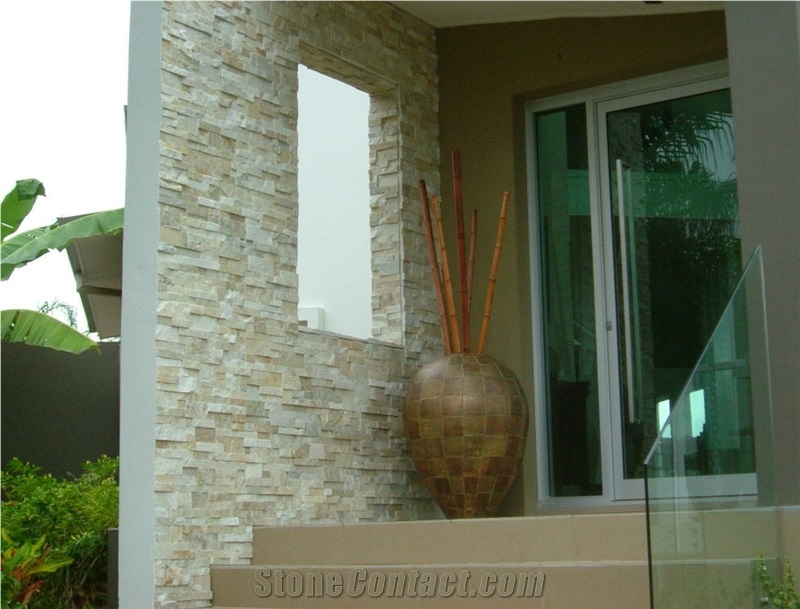 Thredbo White Mica Natural Feature Stone Panels & Loose Ledgestone