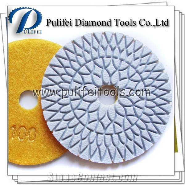 Flexible Wet Dry 4 Inch Diamond Polishing Pad Granite Polishing Pad Low Factory Price for Angle Grinder Marble Polishing Pad