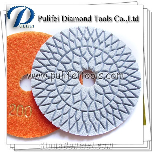 Flexible Wet Dry 4 Inch Diamond Polishing Pad Granite Polishing Pad Low Factory Price for Angle Grinder Marble Polishing Pad