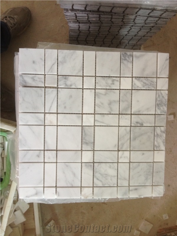 Cararra White Mosaic, Bianco Carrara Marble Mosaic