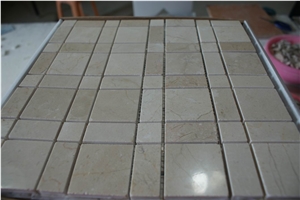 Crema Marfil Mosaic, Crema Marfil Marble Bath Accessories