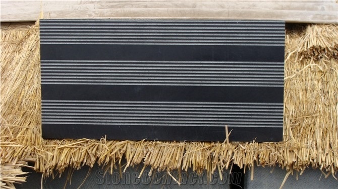 Mongolia Black Groove Tile, Mongolia Black Basalt Slabs & Tiles