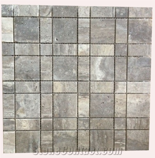 Siver Travertine Gray Travertine Wall Box, Silver Grey Travertine Bath Accessories