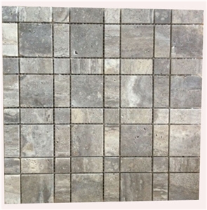 Siver Travertine Gray Travertine Wall Box, Silver Grey Travertine Bath Accessories