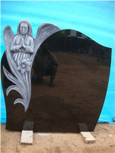 Angel Monuments-1, Green Granite Angel Monuments