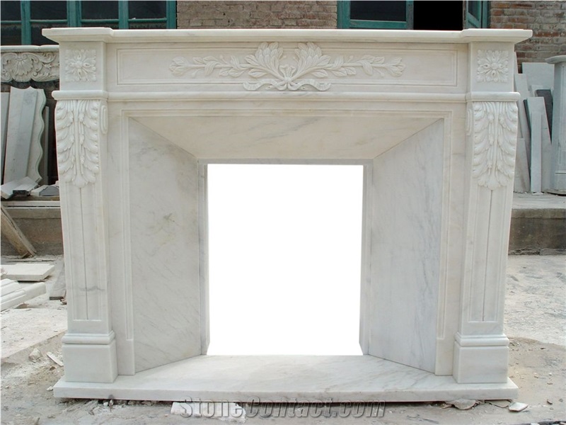 White Marble Hearth Fireplace, Fireplace Mantel White Marble Fireplaces