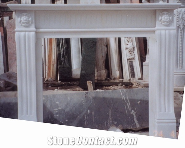 White Marble Hearth Fireplace, Fireplace Mantel White Marble Fireplaces