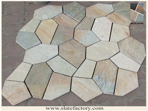 P014 Golden Quartzite Crazy Paving Suppliers