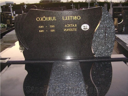 Blue Pearl Granite and Nero Impala Granite Monument Design