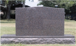 Grass Marker, Mahogany Brown Granite Slant Grave