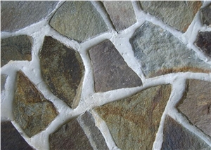 Romanian Andezit, Vlahita Flag Wall Stone, Brown Irregular Flor Stone