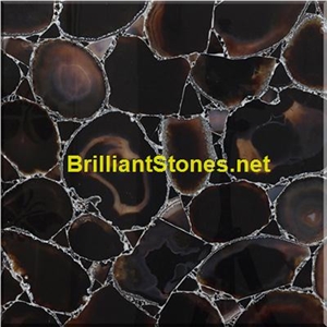 Black Agate Semiprecious Stone