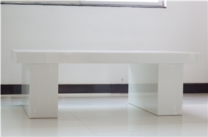 Kitchen Countertops Of Crystallized Glass Stone, White Quartz Kitchen Countertops