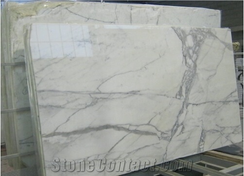 Italian Statuario Extra Marble Slabs , Statuario Cervaiole White Marble