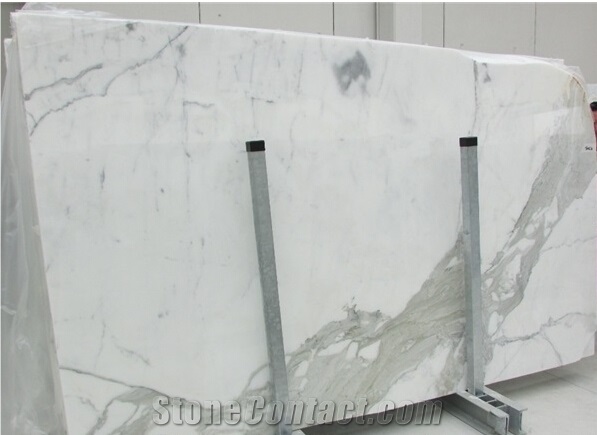 Italian Statuario Extra Marble Slabs , Statuario Cervaiole White Marble