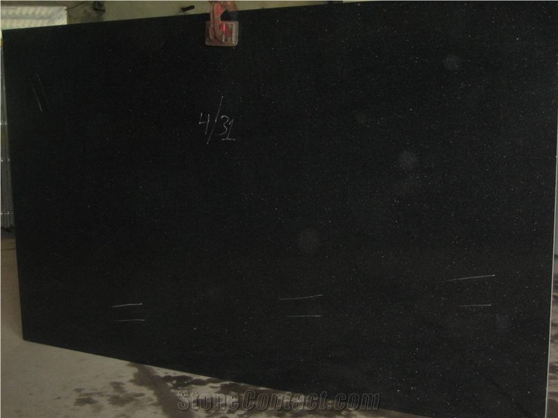 Black Galaxy Granite Slabs & Tiles, India Black Granite Polished Flooring Tiles