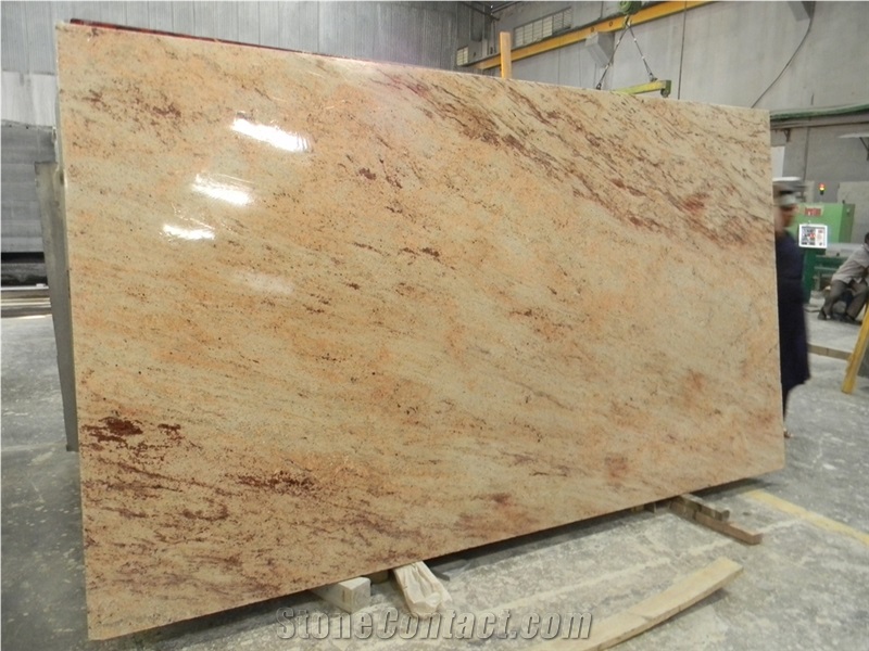 Shivakashi Gold Slabs & Tiles, Yellow Granite Polished Floor Covering Tiles, Walling Tiles