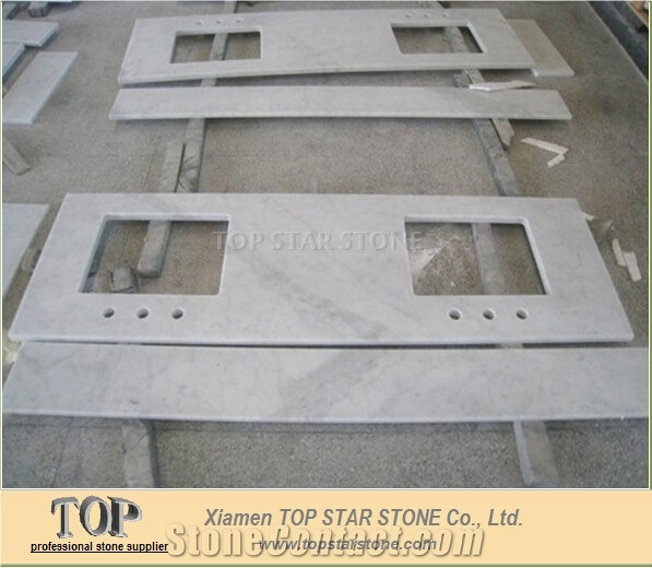 Bianco Venato Carrara Marble Bathroom Vanity Tops
