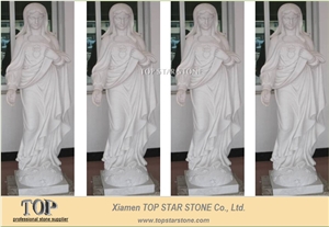 Holy Religious Mary China Absolute White Marble Carving