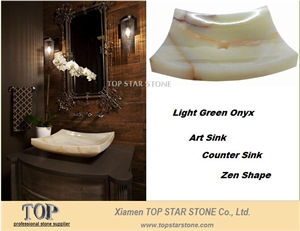 Light Green Onyx Art Sink(Zen Shape) Light Green Onyx Art Sink(Zen Shape)