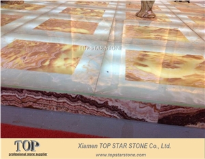 Natural Onyx Laminated Glass Floor Tiles, Pakistan White Onyx