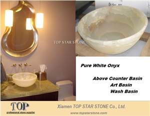 Pakista Pure White Onyx Above Counter Basin