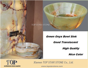 Translucent Green Onyx Bowl Sink