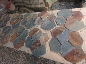 Meshwork Multicolor Slate, Flagstone, Wall Natural Stone