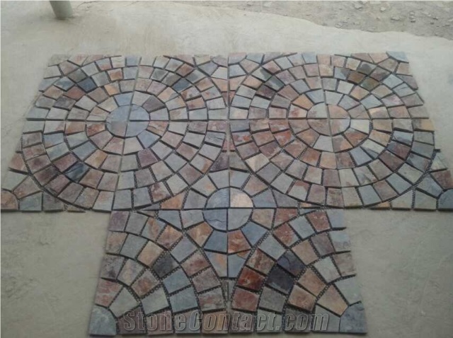 Meshwork Multicolor Slate, Flagstone, Wall Natural Stone