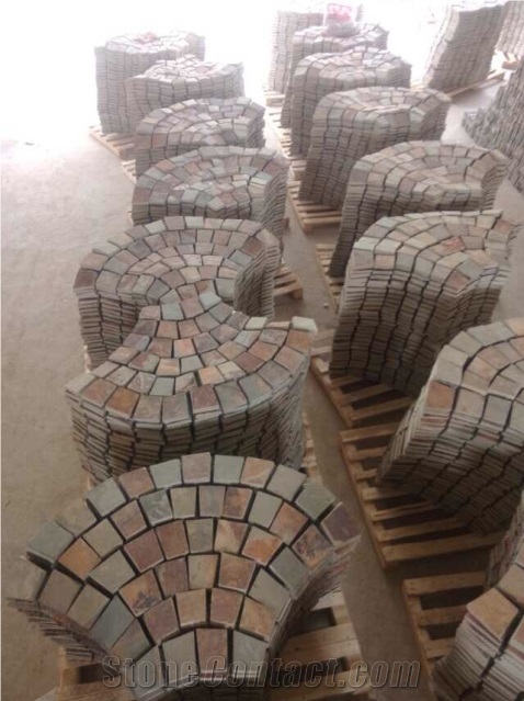 Meshwork Multicolor Slate, Flagstone, Wall Natural Stone